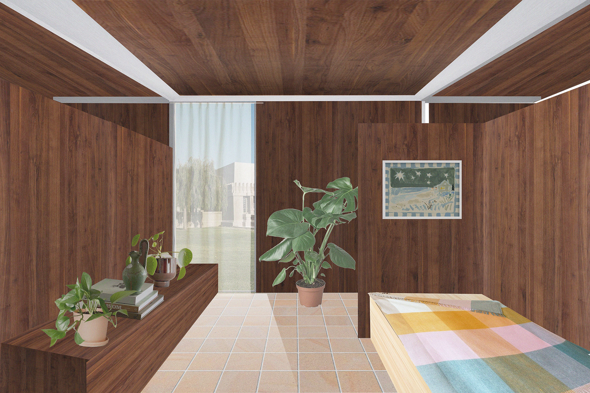 Roofscape with gardens and outdoor kitchens