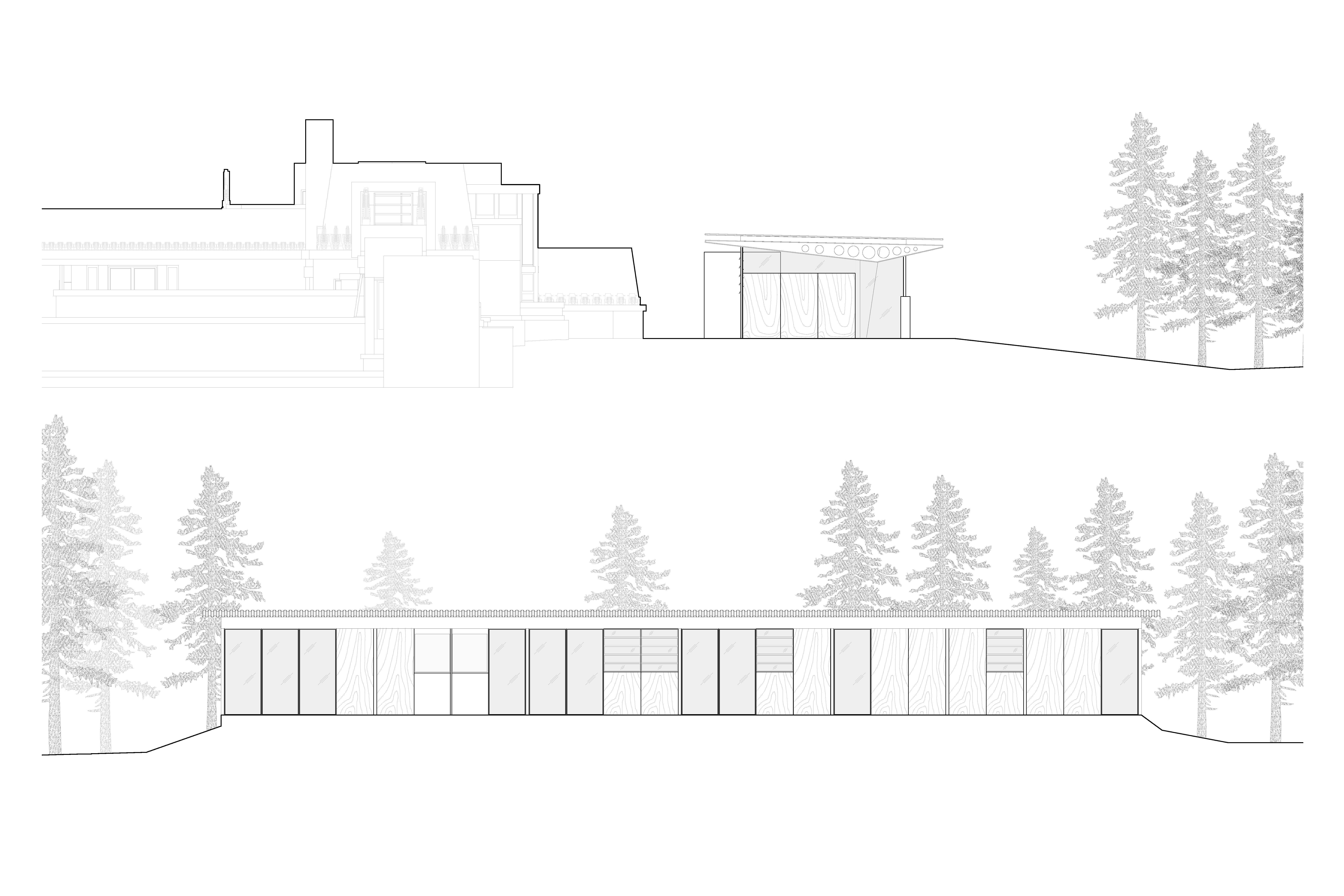 Roofscape with gardens and outdoor kitchens